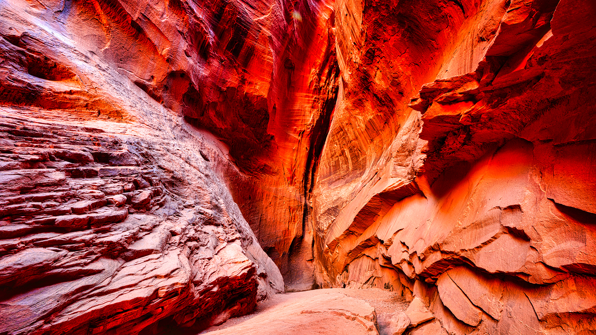 Slot Canyon Near Boulder Mountain Utah by Skip Weeks