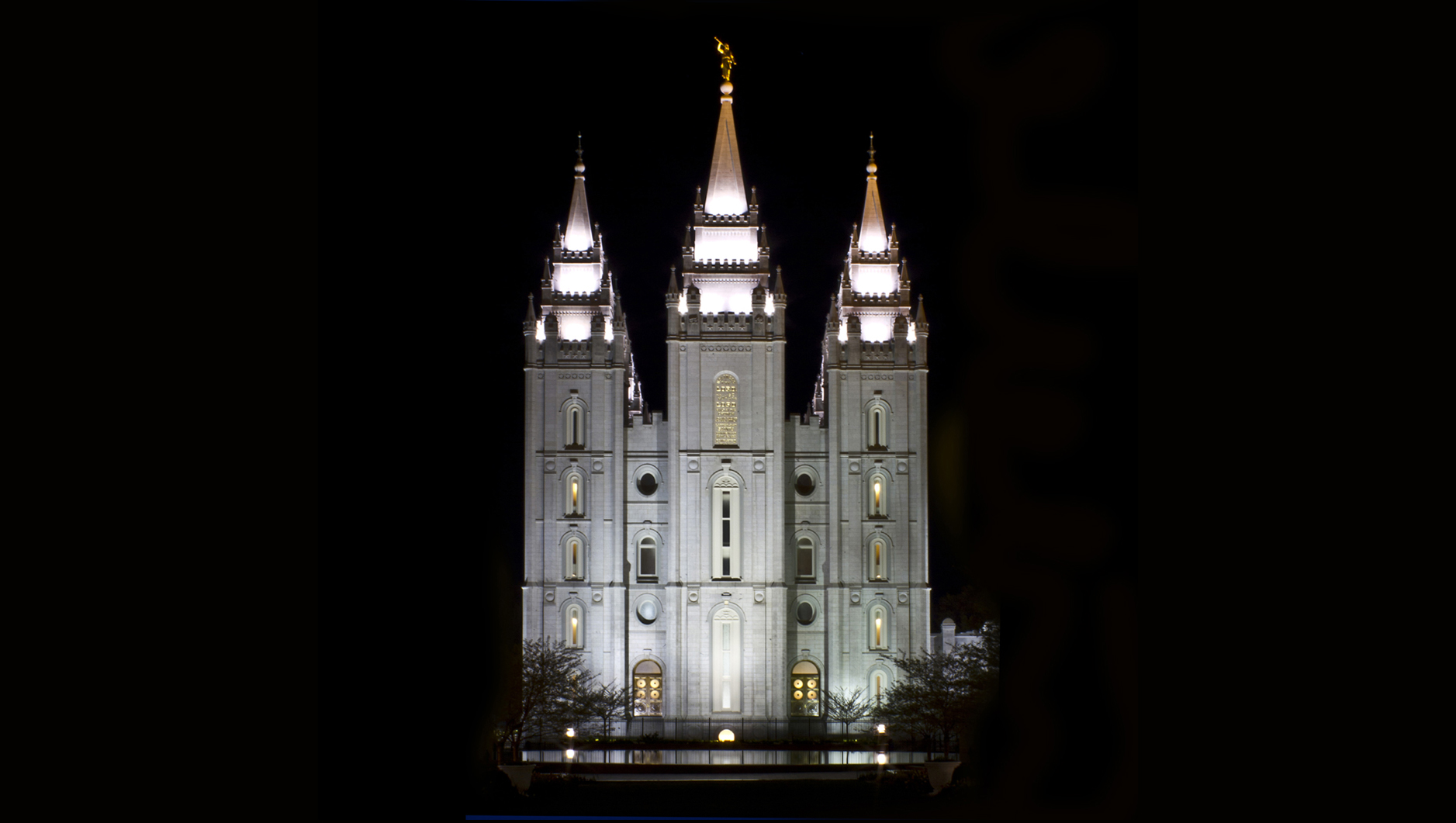 The Salt Lake Temple at Night by Skip Weeks