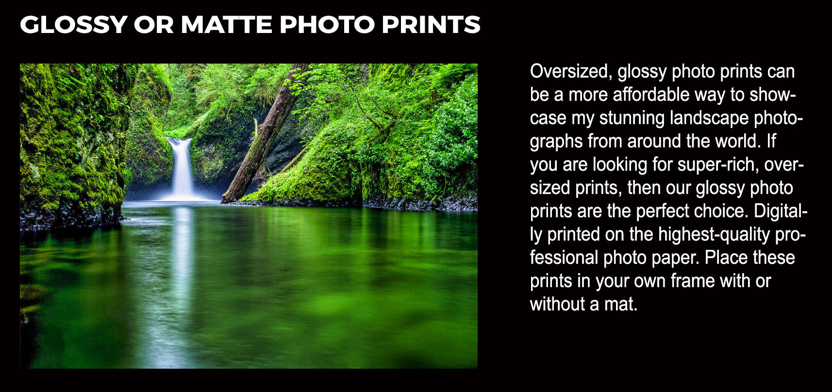 Glossy or Matte Photographic Paper Prints