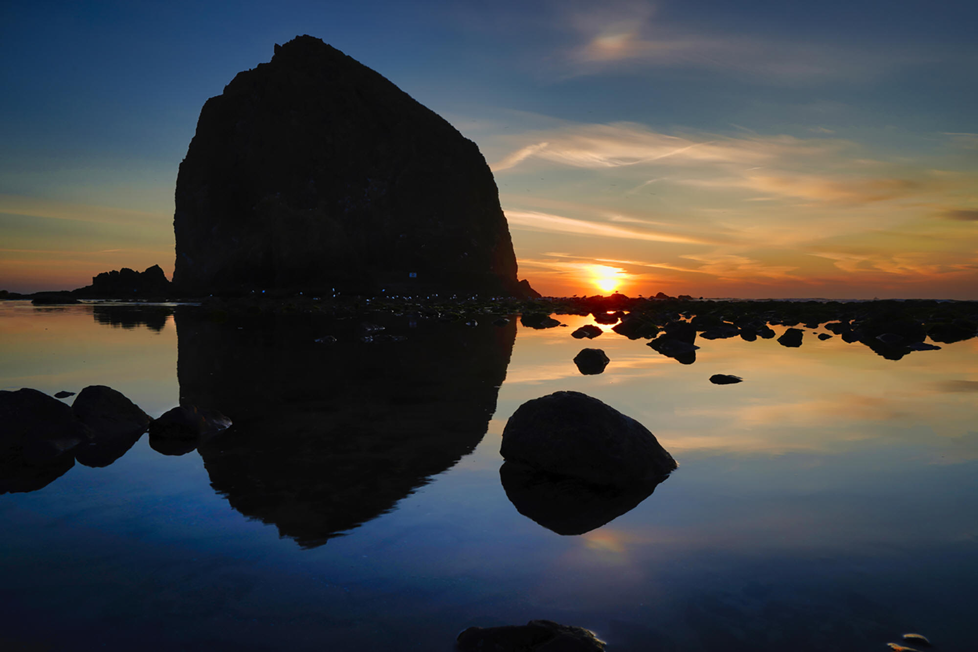 Haystack Rock at Cannon Beach by Skip Weeks